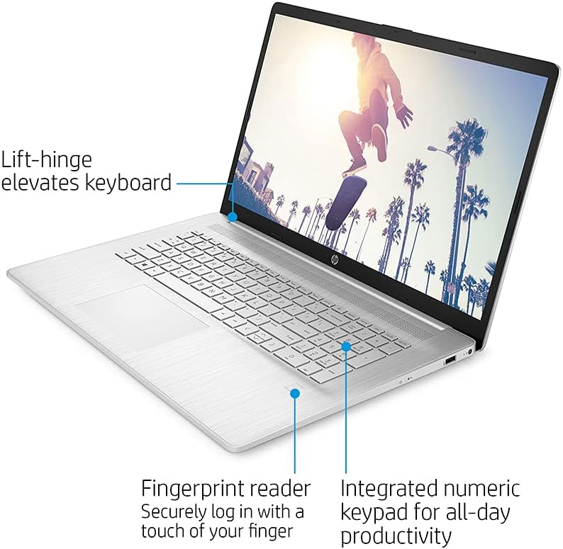 17.3 HD+ Touchscreen Laptop, AMD Ryzen 5-5500U, 16GB RAM, 1TB HDD+512GB SSD, Silver O354