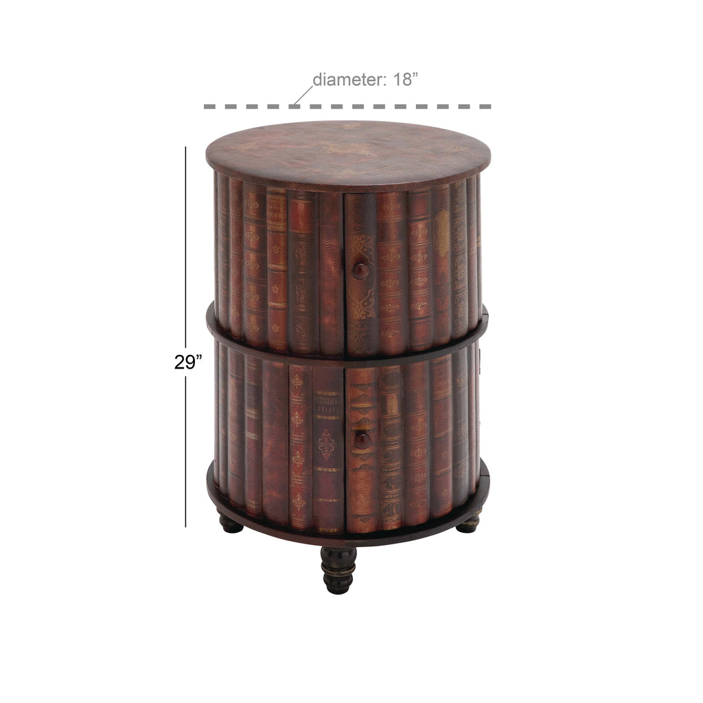 Red Wood Cabinet with Faux Leather Accents L70636