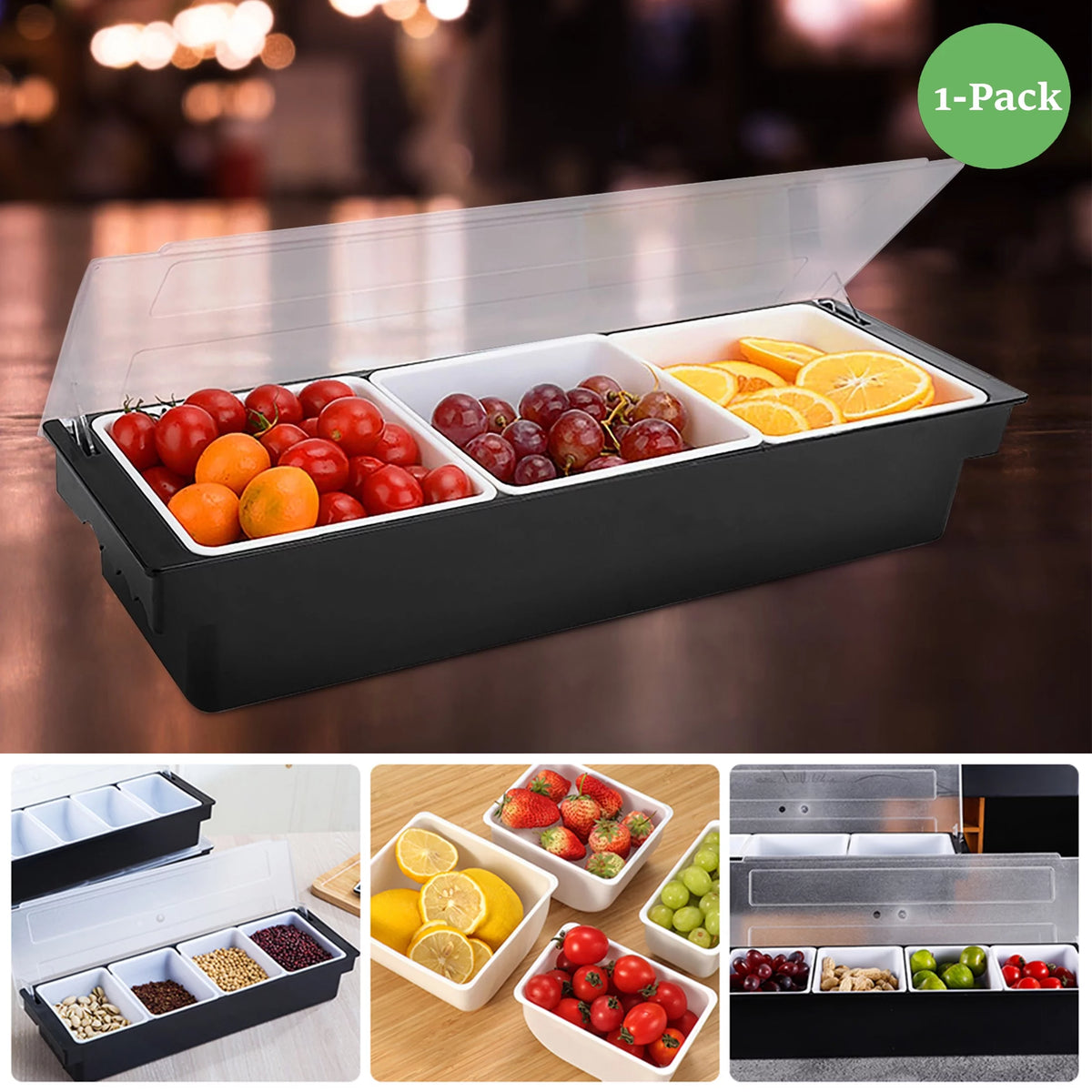 3/4/5/6 Tray Condiment Server with Lid M5241