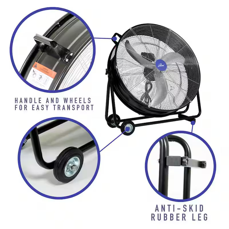 30 in. 3-Speed Portable High Velocity Drum Fan L7620