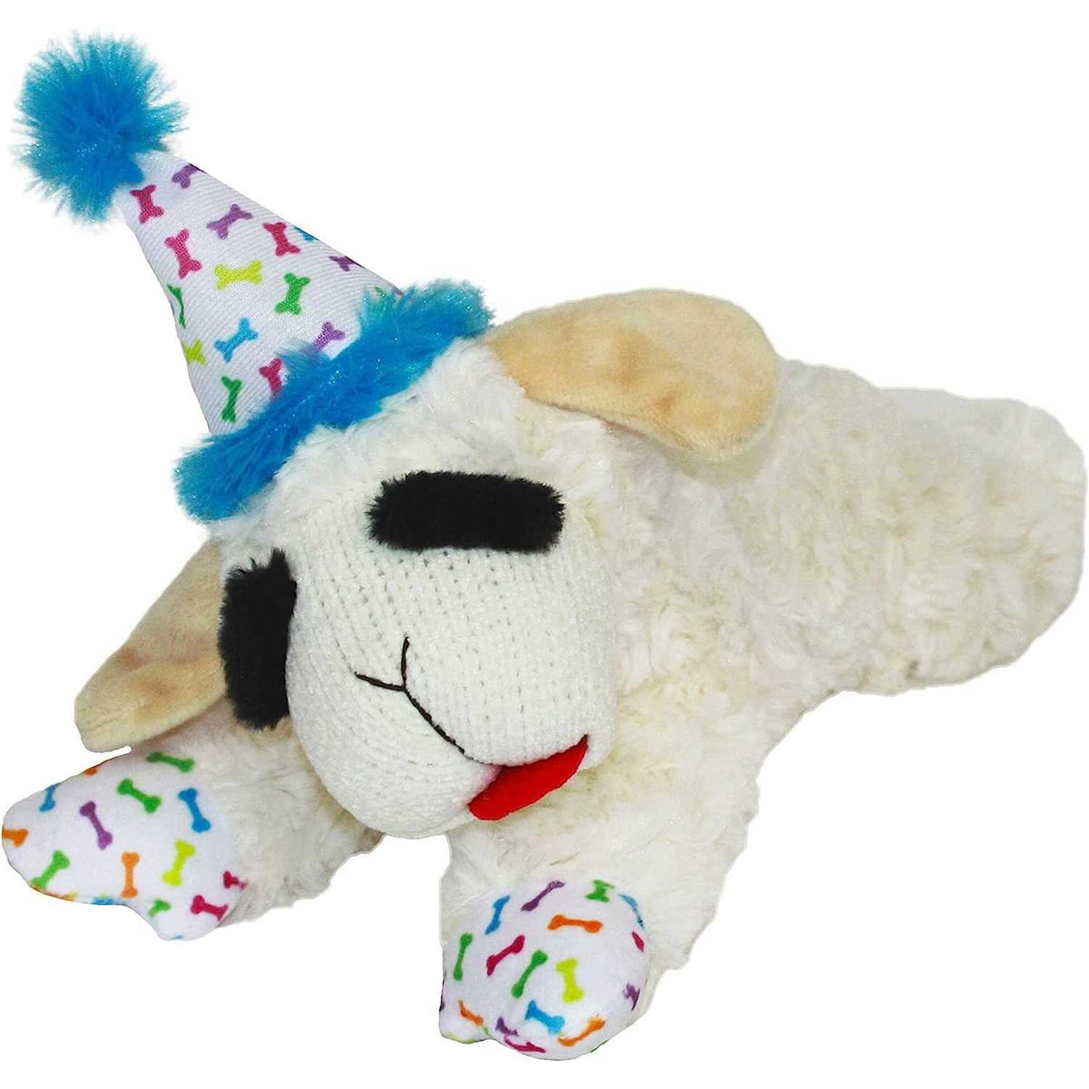 Lamb Chop Dog Toy with Birthday Hat V3813