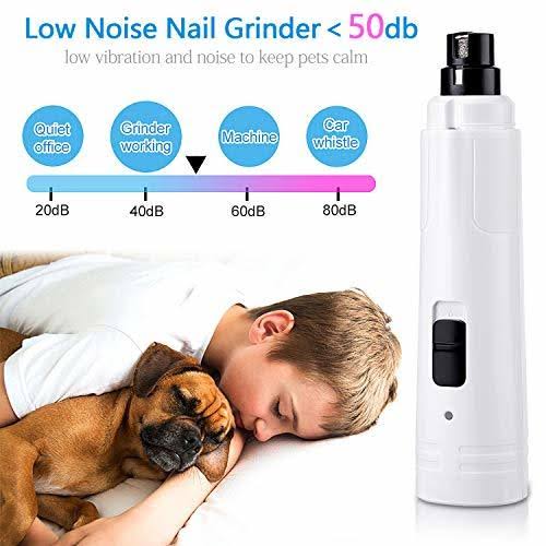 Dog Nail Grinder with LED Light, Low Noise 2 Speed Electric Rechargeable B351