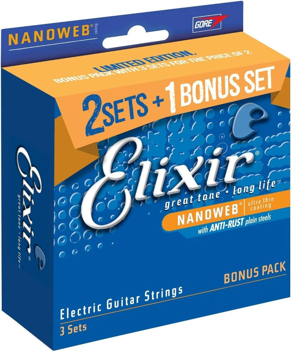 Set of 3 Nickel Plated Steel Electric Guitar Strings A830