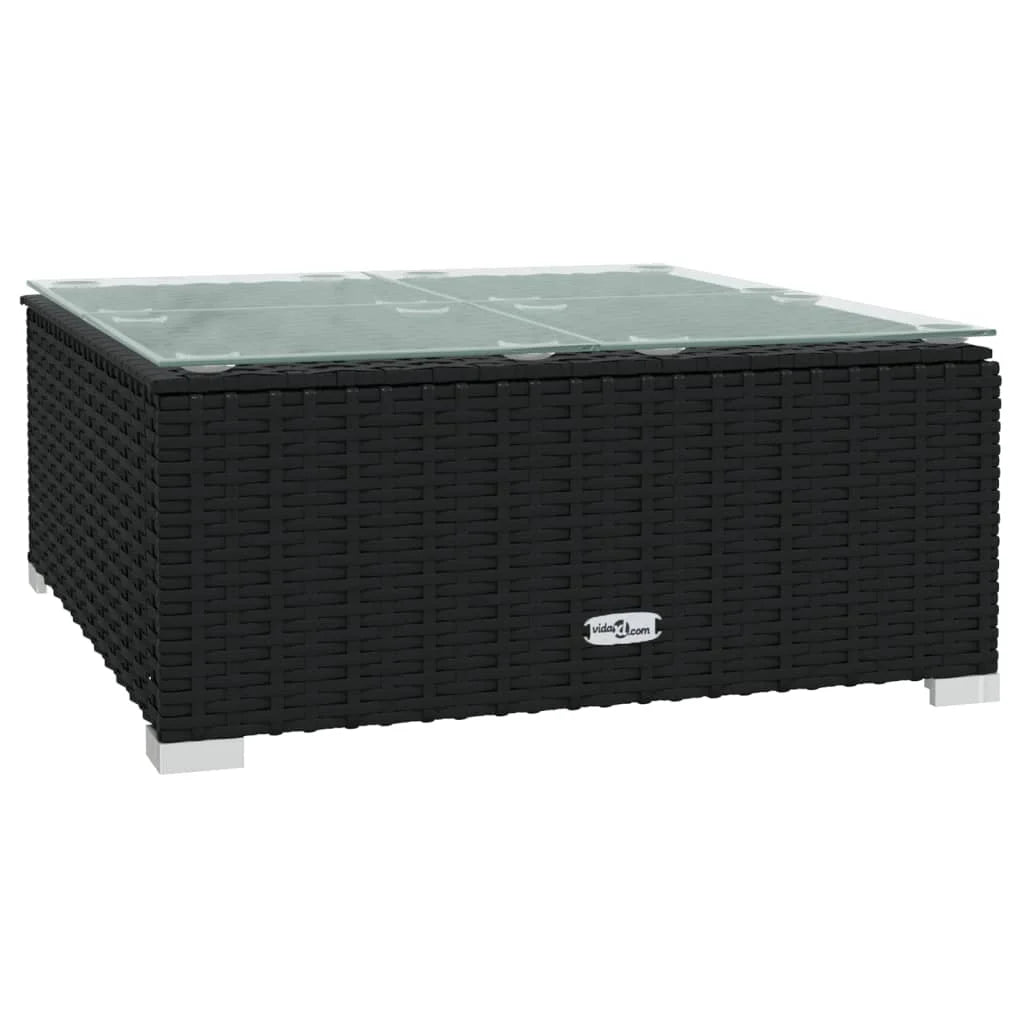 9 Piece Patio Set with Cushions Poly Rattan Black W50600
