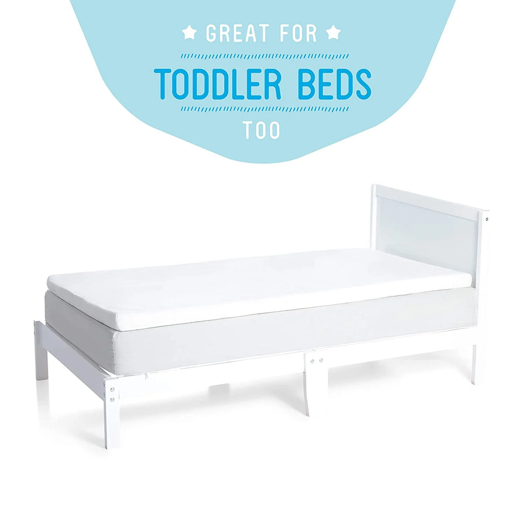 2 Ventilated Memory Foam Crib and Toddler Mattress Topper with Waterproof Cotton Cover N917